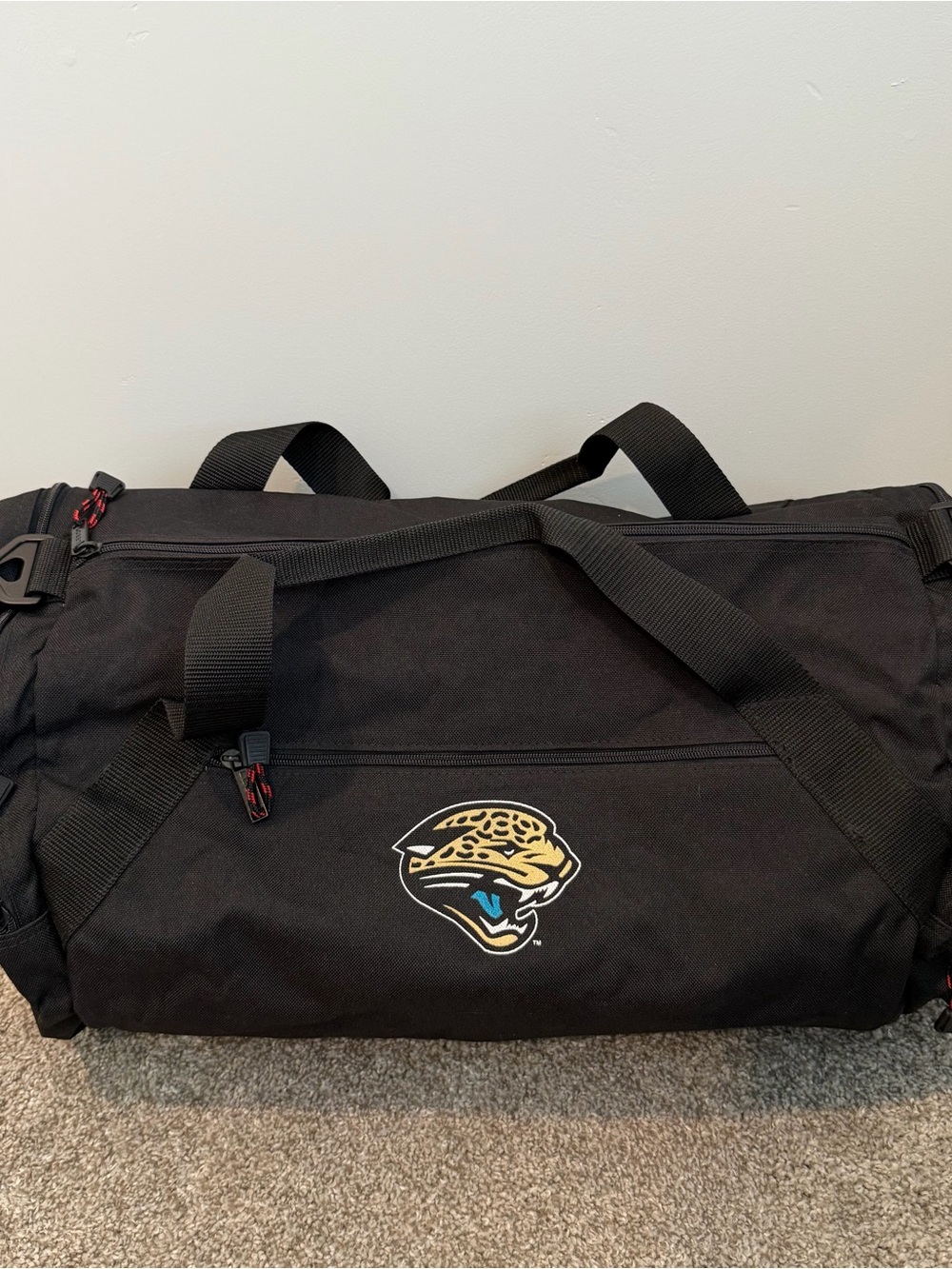 Leeds Jacksonville Jaguars Duffle Gym Carry Bag Black NO Shoulder Strap
